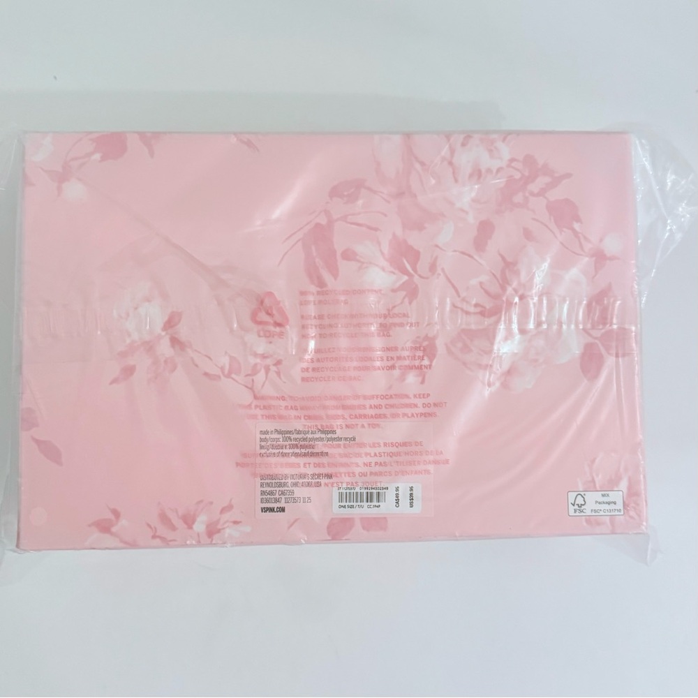 PINK x LoveShackFancy Makeup Bag in VS White Bisous - Picture 3 of 3